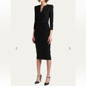 GIORGIO ARMANI Draped Milano Stitch Midi Dress